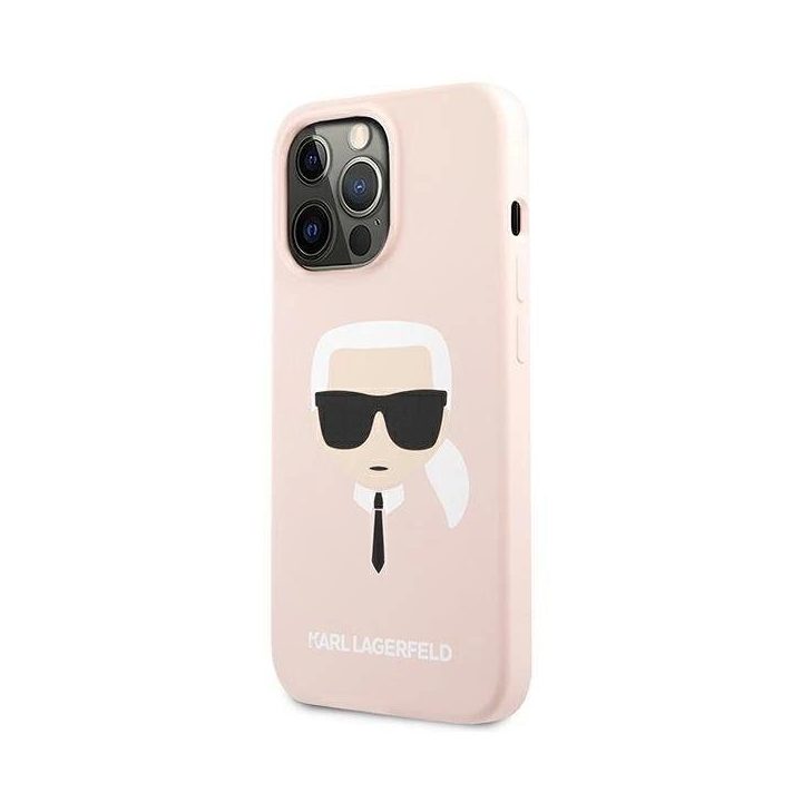 Karl Lagerfeld silikoninis dėklas Karl's Head iPhone 13 Pro / 13 (6.1 ) šviesiai rožinis