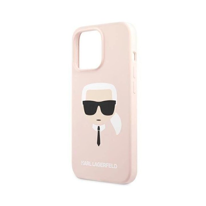 Karl Lagerfeld silikoninis dėklas Karl's Head iPhone 13 Pro / 13 (6.1 ) šviesiai rožinis