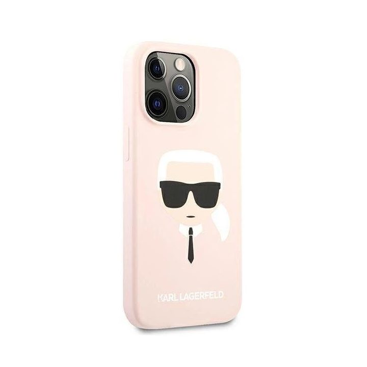 Karl Lagerfeld silikoninis dėklas Karl's Head iPhone 13 Pro / 13 (6.1 ) šviesiai rožinis