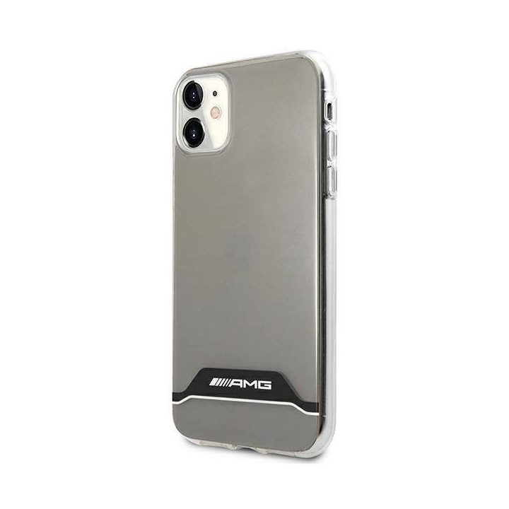 AMG elektroplokštelės juodai baltas dėklas iPhone 11 / XR 6.1 – skaidrus