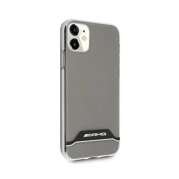 AMG elektroplokštelės juodai baltas dėklas iPhone 11 / XR 6.1 – skaidrus