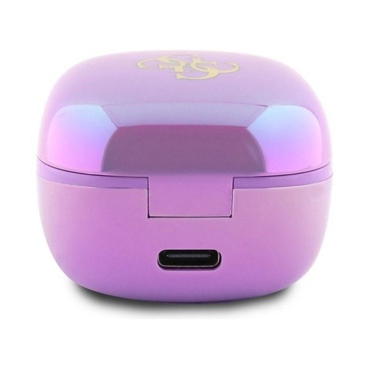 Guess belaidės Bluetooth TWS ausinės su įkrovimo stotele - violetinės