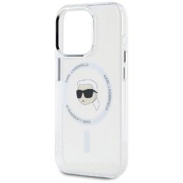 Karl Lagerfeld baltas magnetinis dėklas iPhone 15 Pro Max
