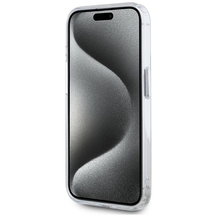 Karl Lagerfeld baltas magnetinis dėklas iPhone 15 Pro Max