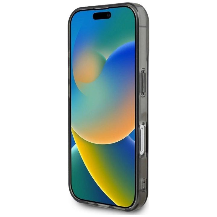Karl Lagerfeld blizgus dėklas su kristalais iPhone 16 juodas