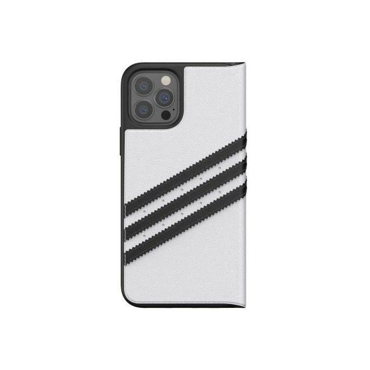 Adidas baltas ir juodas atverčiamas dėklas iPhone 12 / 12 Pro