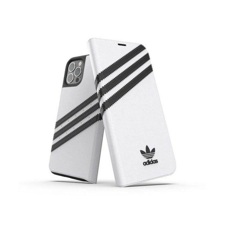 Adidas baltas ir juodas atverčiamas dėklas iPhone 12 / 12 Pro