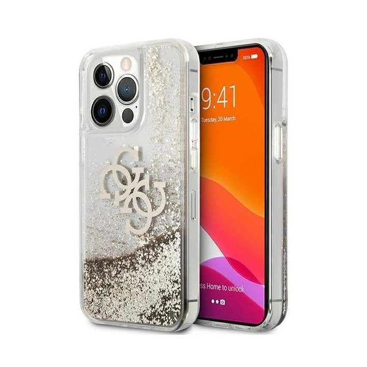 Blizgus skystų blizgučių dėklas iPhone 13 Pro Max 6.7 – auksinis