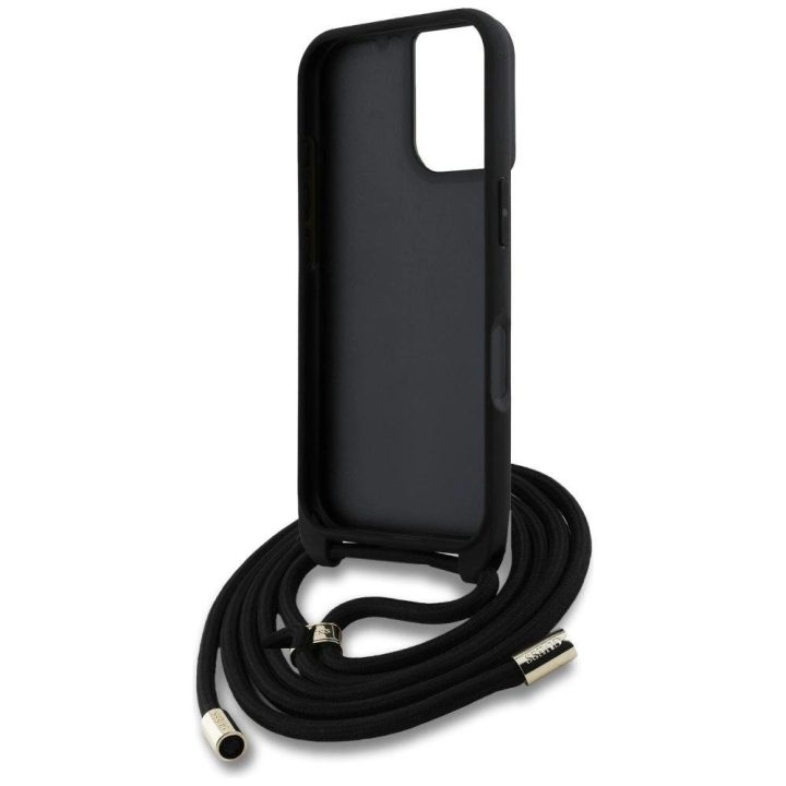 4G dizaino rudos spalvos Guess“ virvelinė rankinė iPhone 16 Plus