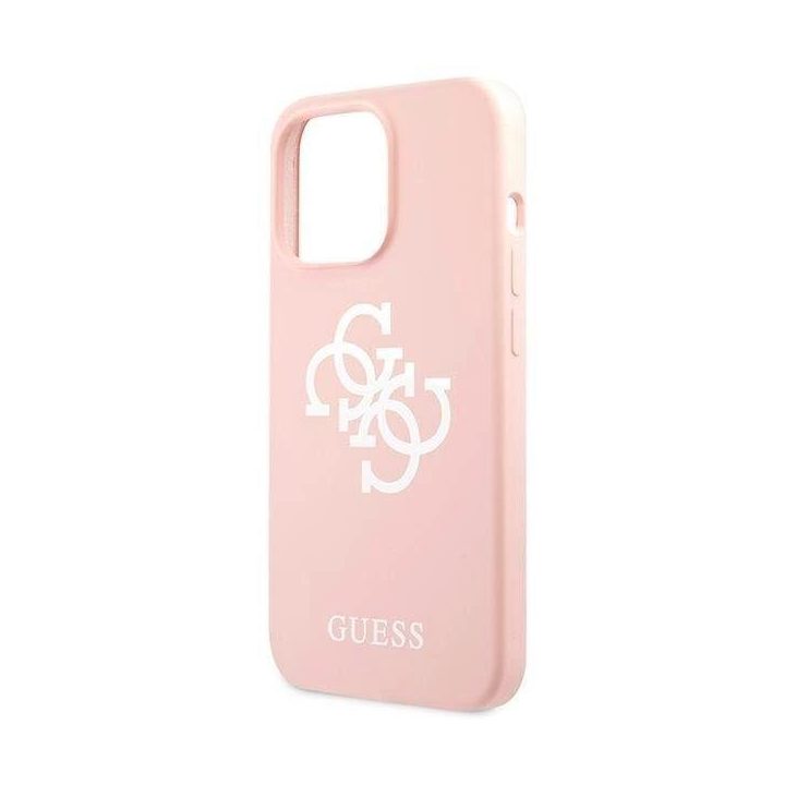 Guess silikoninis dėklas su 4G logotipu iPhone 13 Pro Max (rožinis)