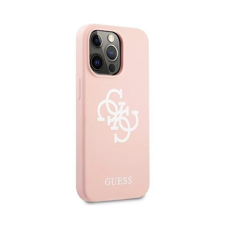 Guess silikoninis dėklas su 4G logotipu iPhone 13 Pro Max (rožinis)