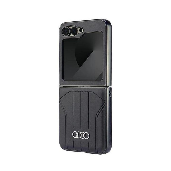 Audi sintetinės odos MagSafe dėklas Samsung Galaxy Z Flip 6 – juodas