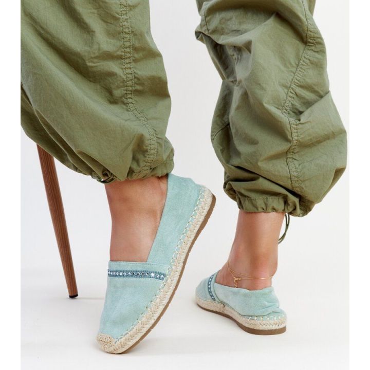 Žalios espadrilės su cirkonais Abia
