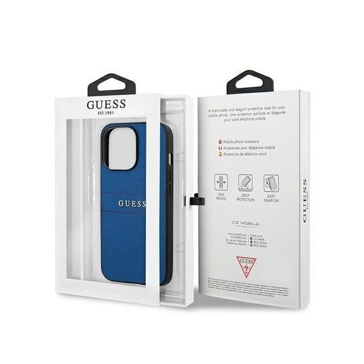Guess Saffiano dirželio dėklas iPhone 13 Pro Max (6.7 ) – mėlynas