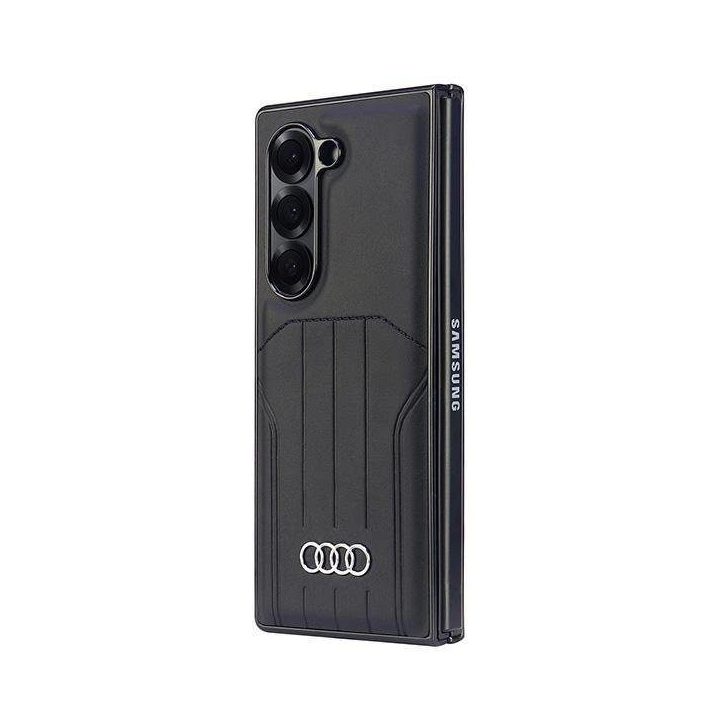 Audi dirbtinės odos MagSafe dėklas Samsung Galaxy Z Fold 6 – juodas