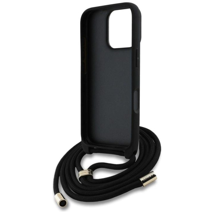 4G dizaino rudos spalvos Guess“ virvelinė rankinė iPhone 16 Pro