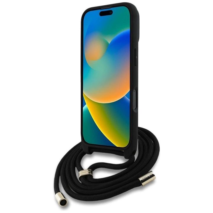 4G dizaino rudos spalvos Guess“ virvelinė rankinė iPhone 16 Pro