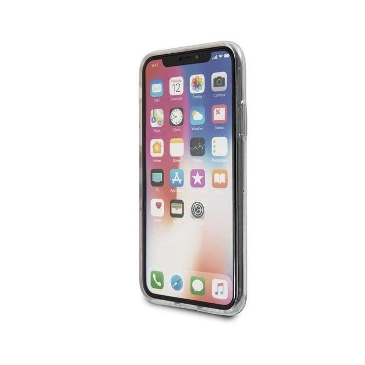 Guess raudona rožė permatomas iPhone X dėklas