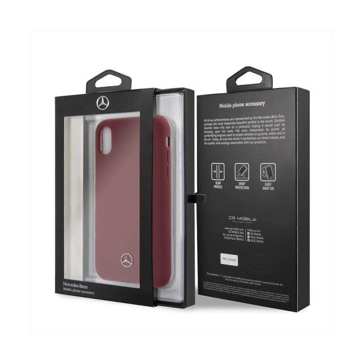 Mercedes silikoninis dėklas iPhone X/XS – raudonas