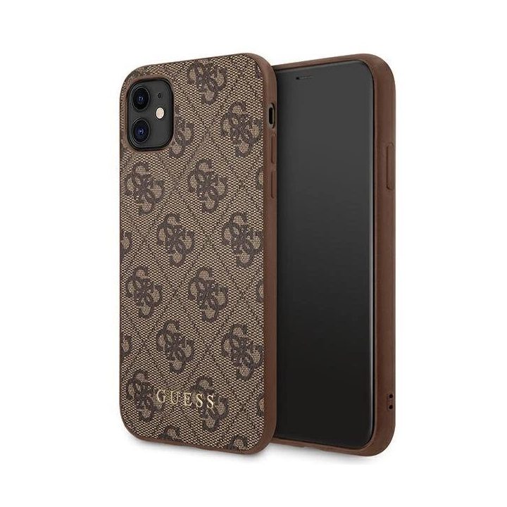 4G auksinis metalinis logotipuotas dėklas iPhone 11/XR 6.1 – rudas
