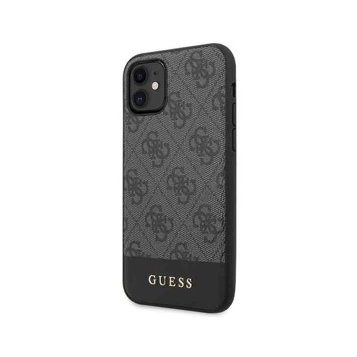 Guess 4G Stripe kolekcijos dėklas iPhone 11 / XR – pilkas