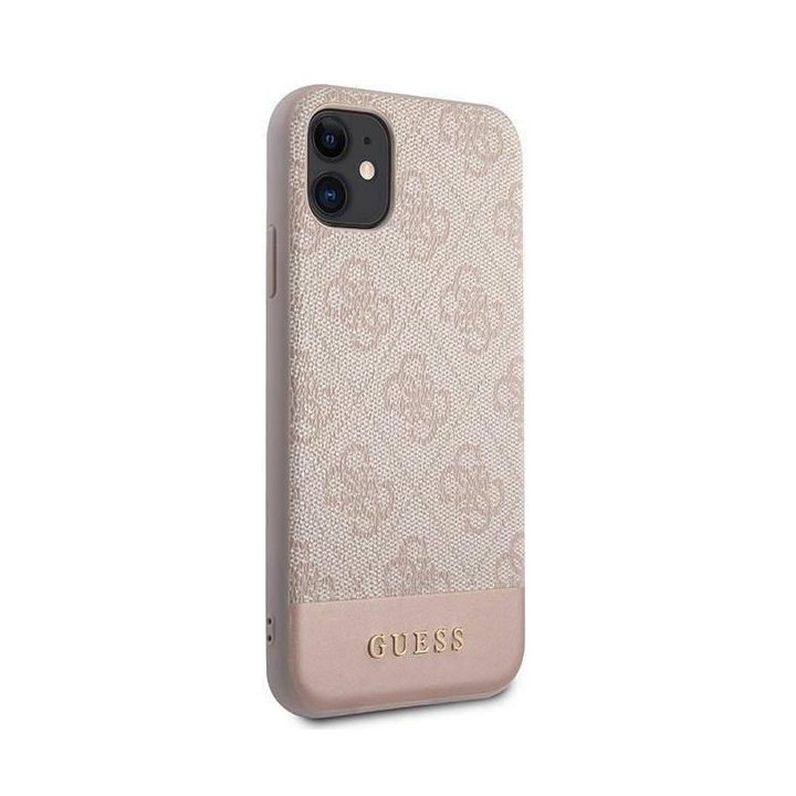 Rožinis Guess 4G Stripe“ dėklas iPhone 11 / Xr (6.1 )