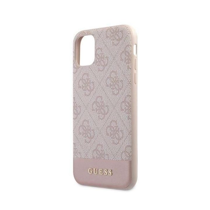 Rožinis Guess 4G Stripe“ dėklas iPhone 11 / Xr (6.1 )