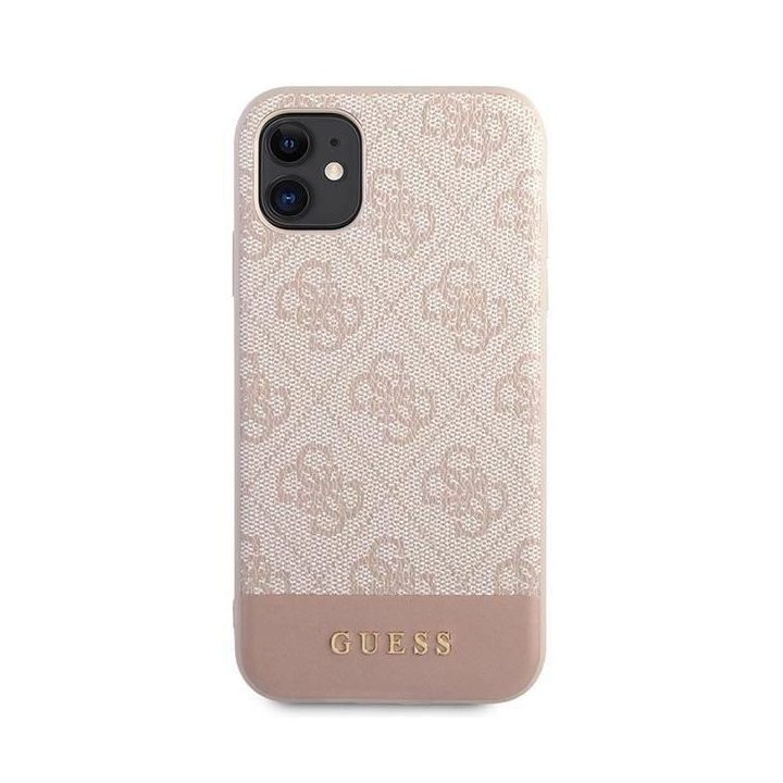 Rožinis Guess 4G Stripe“ dėklas iPhone 11 / Xr (6.1 )
