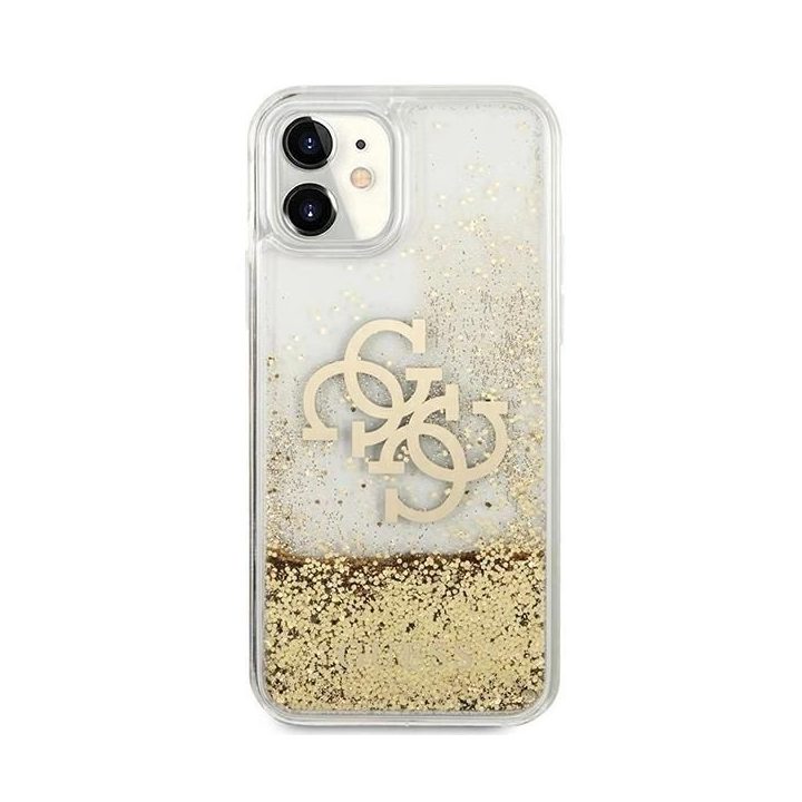 Blizgus skystų blizgučių dėklas iPhone 11 / XR – auksinis