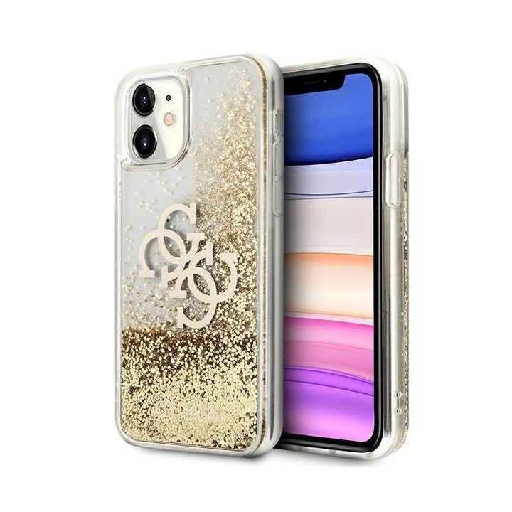 Blizgus skystų blizgučių dėklas iPhone 11 / XR – auksinis