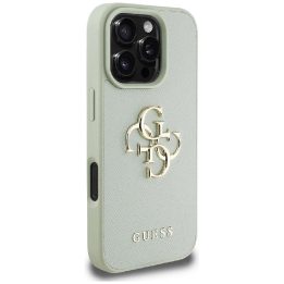 Guess grūdinto dizaino dėklas iPhone 16 Pro Max, žalias