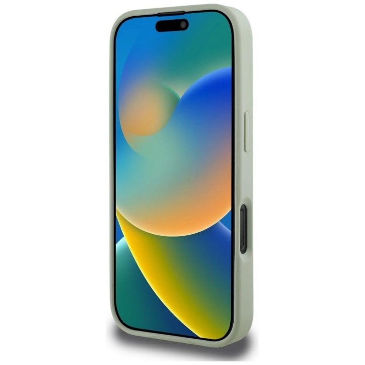 Guess grūdinto dizaino dėklas iPhone 16 Pro Max, žalias