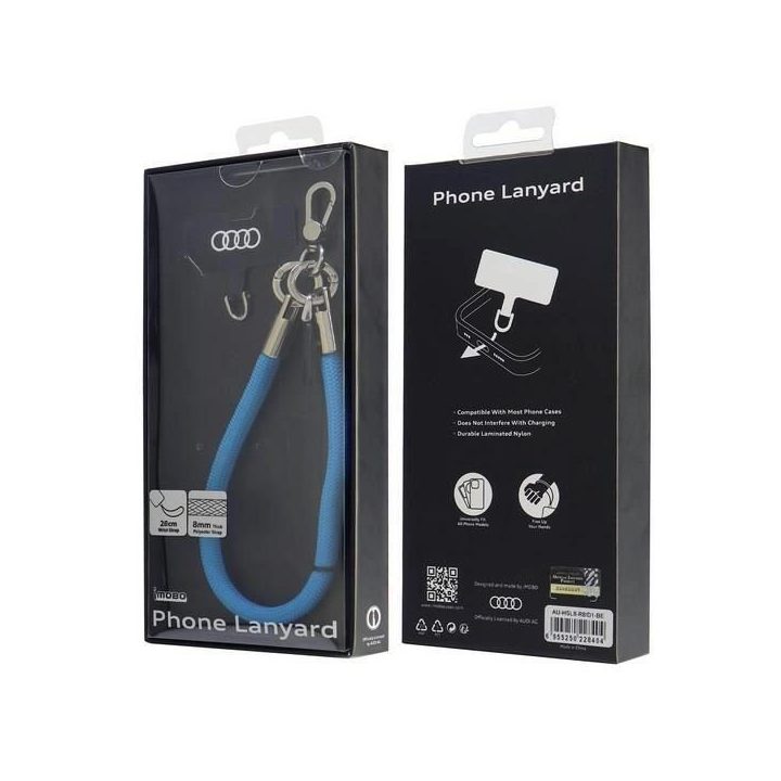 Audi universali mėlyna kaklo virvelė, 28 cm x 8 mm
