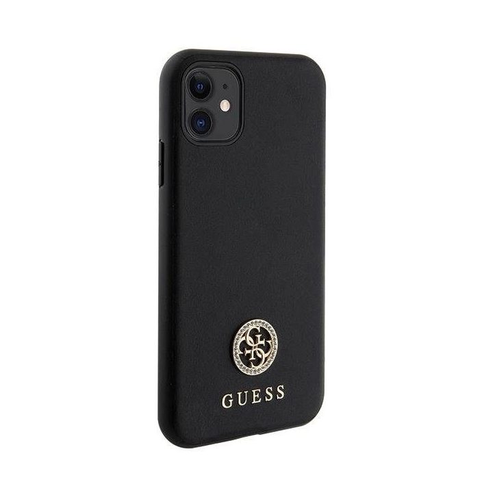 Guess juodas dėklas Strass Metal Logo“ iPhone 11/XR (6.1 )