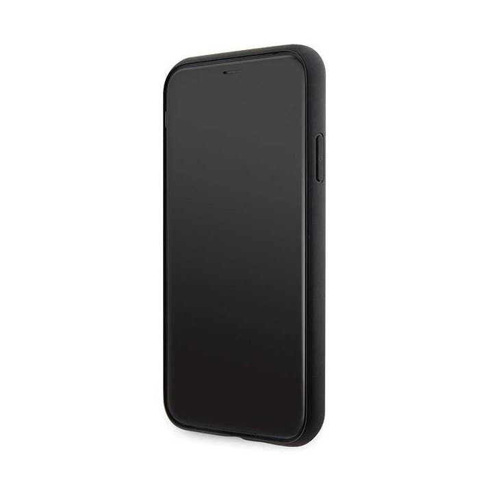Guess juodas dėklas Strass Metal Logo“ iPhone 11/XR (6.1 )
