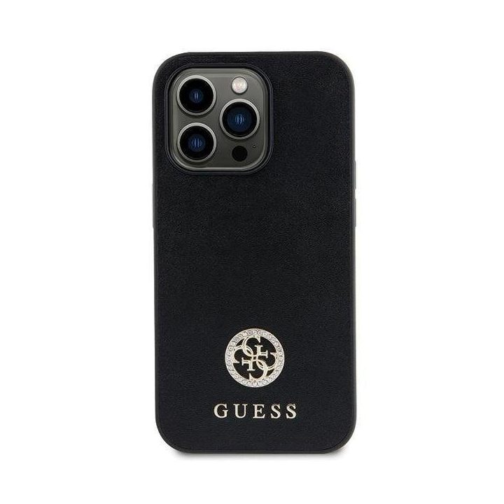 Guess juodas dėklas Strass Metal Logo“ iPhone 11/XR (6.1 )