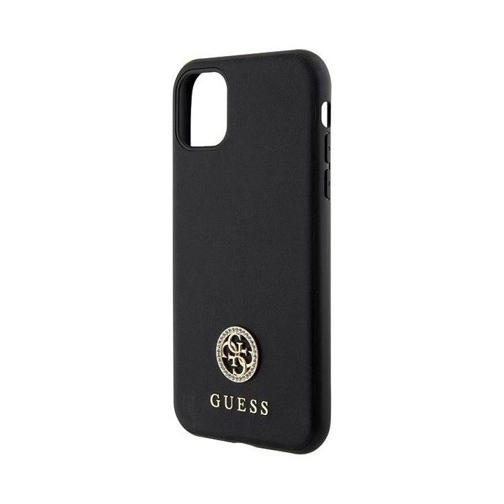 Guess juodas dėklas Strass Metal Logo“ iPhone 11/XR (6.1 )