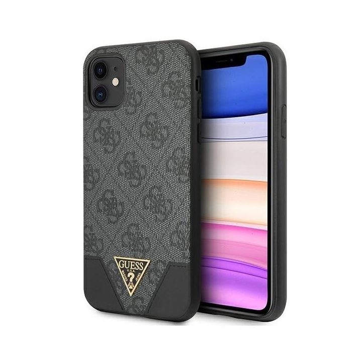 Pilkas Guess 4G Triangle“ dėklas iPhone 11 / Xr (6.1 )