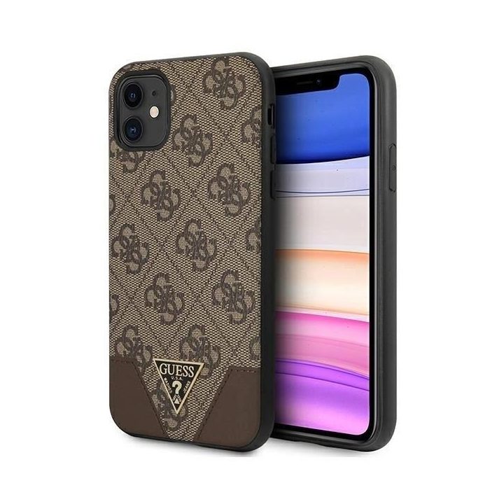 Rudos spalvos Guess 4G Triangle“ dėklas iPhone 11 / XR (6.1 )