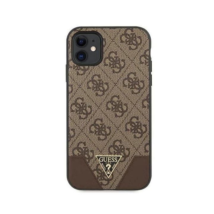 Rudos spalvos Guess 4G Triangle“ dėklas iPhone 11 / XR (6.1 )