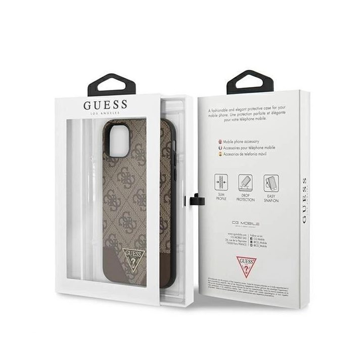Rudos spalvos Guess 4G Triangle“ dėklas iPhone 11 / XR (6.1 )