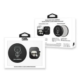 Karl Lagerfeld AirPods dėklas su įkrovikliu – juodas