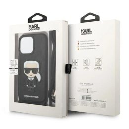 Karl Lagerfeld odinis dėklas su monograma iPhone 13 Pro / 13 – juodas
