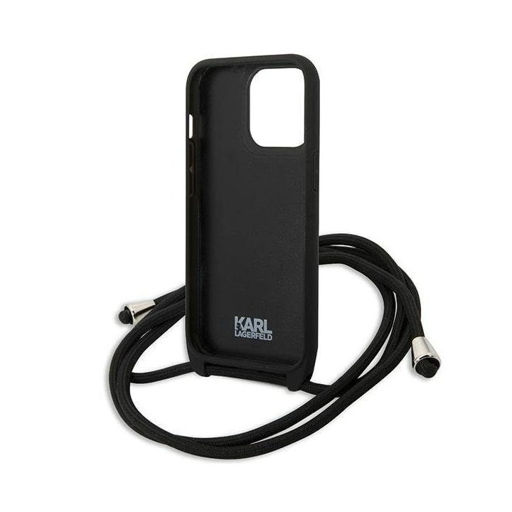Karl Lagerfeld odinis dėklas su monograma iPhone 13 Pro / 13 – juodas