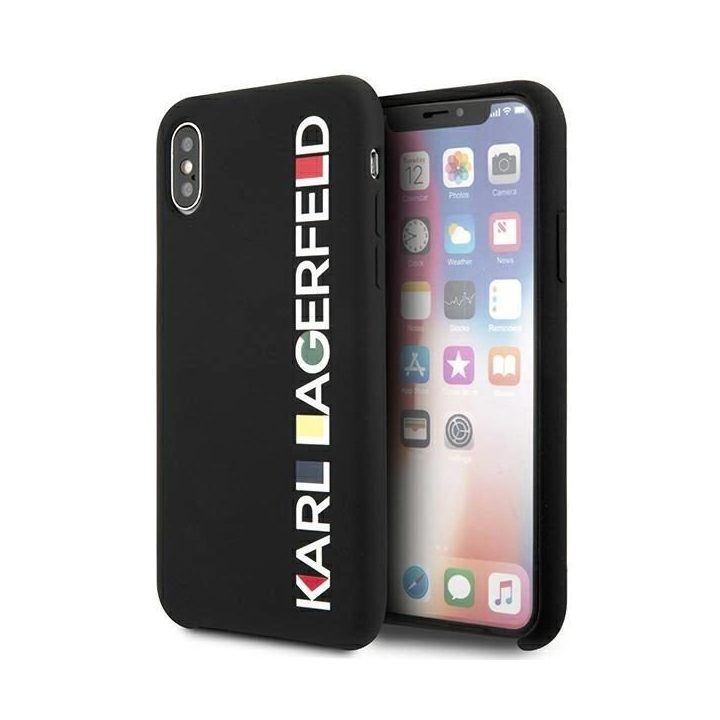 Karl Lagerfeld blizgus Bauhaus iPhone X/XS dėklas – juodas
