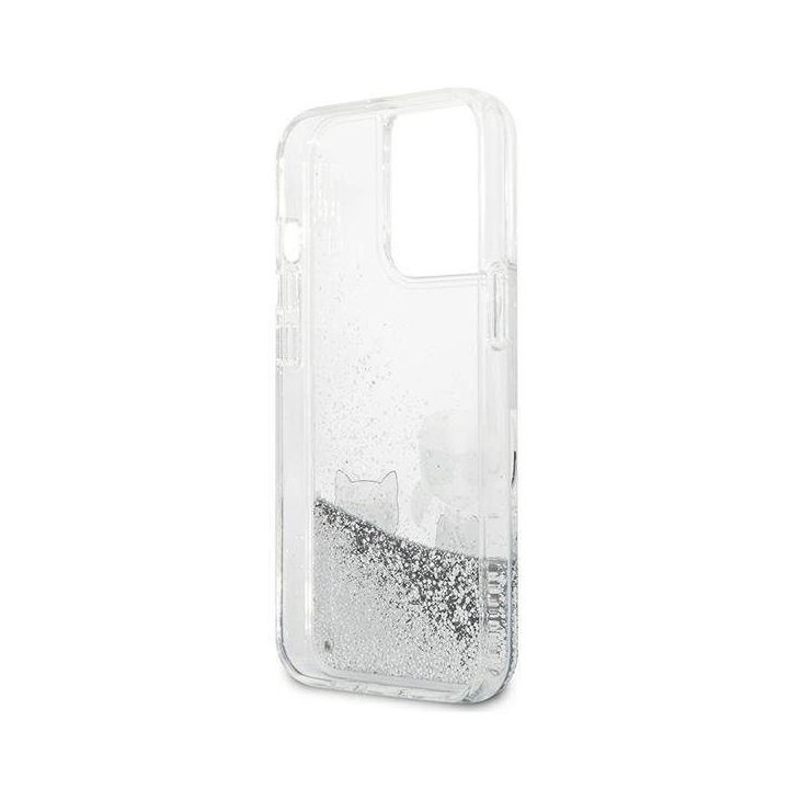Karl Lagerfeld blizgantis dėklas iPhone 13 Pro / 13 – sidabrinis