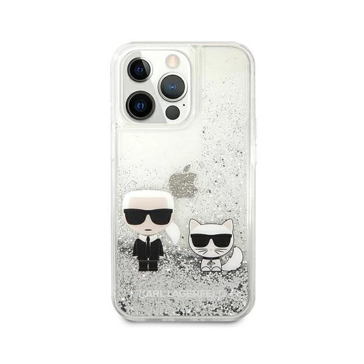 Karl Lagerfeld blizgantis dėklas iPhone 13 Pro / 13 – sidabrinis