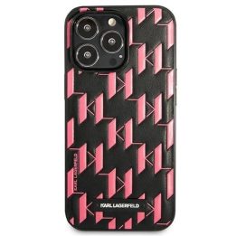 Karl Lagerfeld rožinis iPhone 13 Pro Max dėklas su monograma