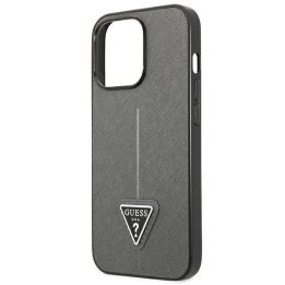 Guess Saffiano odinis dėklas iPhone 13 Pro / 13 (6.1 ) – sidabrinis