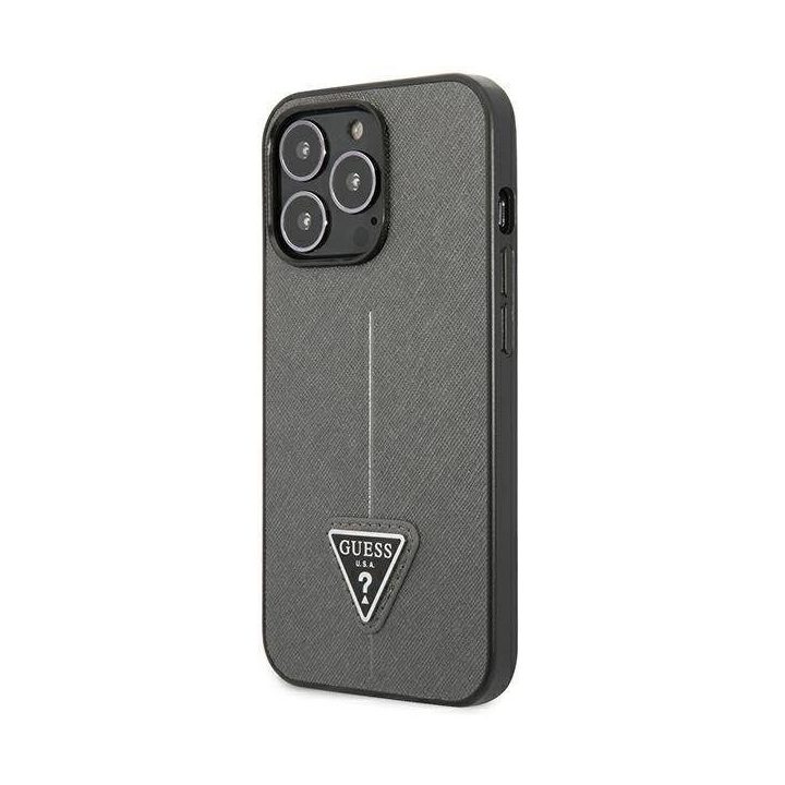 Guess Saffiano odinis dėklas iPhone 13 Pro / 13 (6.1 ) – sidabrinis